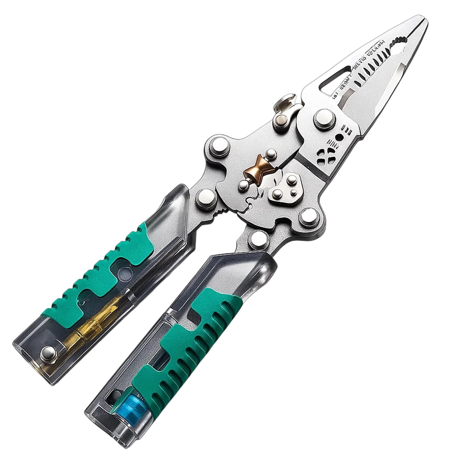 Folding Stylus Screwdriver Wire Stripper, Multifunctional Tool for Electrical Work, 8.8 Inch Portable Wire Stripper for Professionals and DIY Enthusiasts