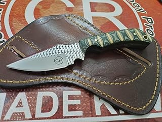 CR 7" Handmade Fixed Blade Cowboy Skinner/Hunting knife, Farrier Rasp Blade and Micarta Handle for Hunting, Bushcrafting, - KNIVES KING
