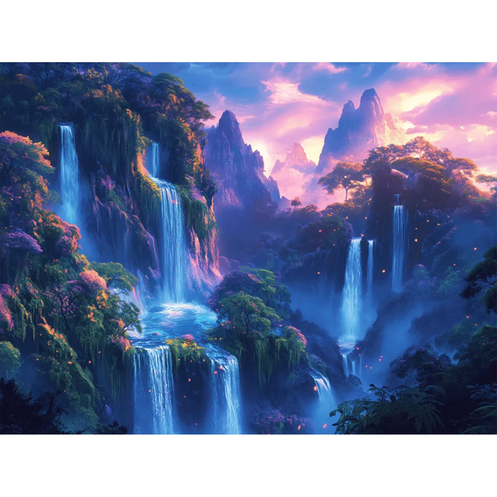 Waterfall Diamond Art Kits, 5D Mountains Landscape Diamond Painting for Adults, DIY Mountains Full Round Drill Gem Kits for Gift Home Wall Decor 12x16 Inch