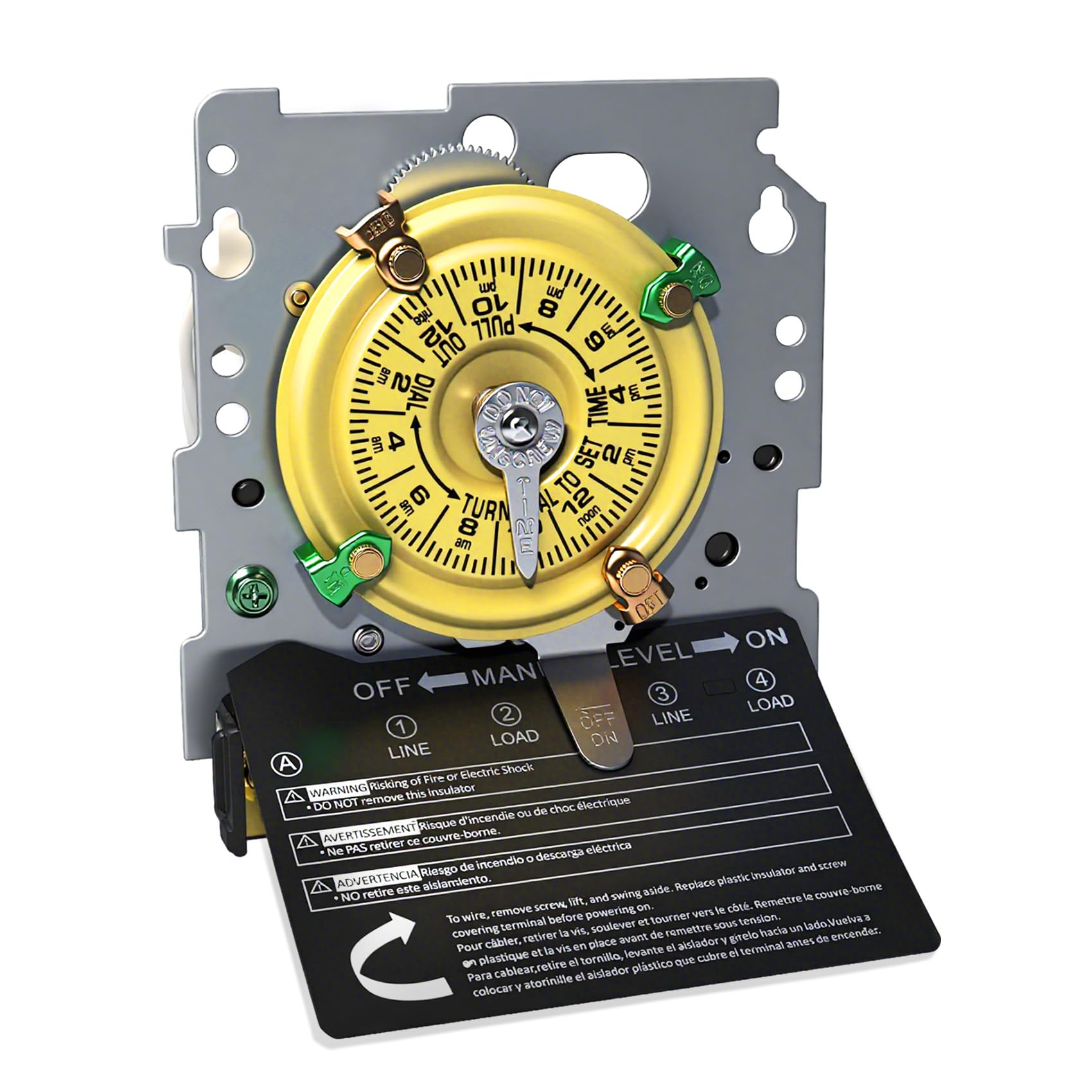 Photo 1 of T104M Pool Timer Mechanism Only, Pool Pump Timer, 208-277V 40A Time Switch, 24 Hour 12 ON/Off for Pool Pump, Heavy-Duty Mechanical Time Switches,Time Switch Mechanism Only, 5 Years Warranty