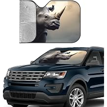 Car Windshield Sun Shade Foldable Rhino Auto Front Window Sun Shield Heat and UV Rays Sunshade for Car Front Window Keep Cool and Protect Auto Interior Accessories