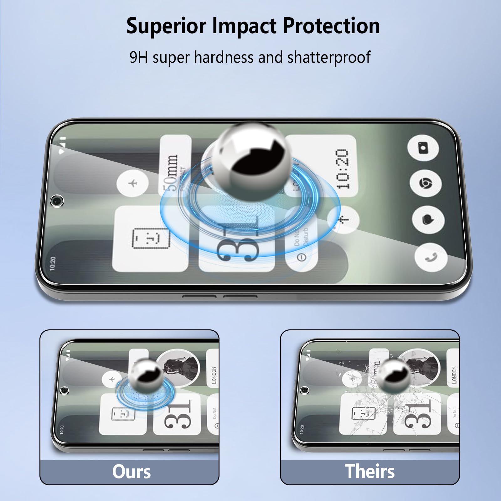 Pollachi Protector Schermo Vetro Temperato 4 Pezzi per Nothing Phone (2a)/(2a Plus), Durezza 9H, Senza Bolle, Facile Installazione, Alta Sensibilità