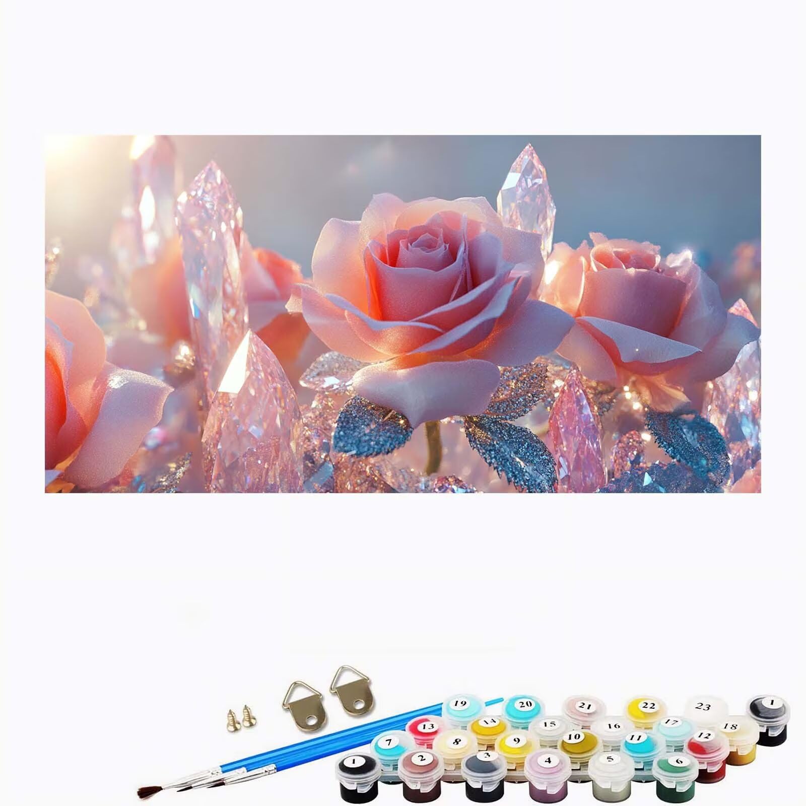 Pintura por Numeros Adultos rosas, Grande Pintar por Numeros Niños Rosa XXL Sin Marco 90x180 cm, DIY Kit Manualidades con Pinceles y Pigmento Acrílico, Cuadros para Pintar por Numeros, Regalo-YH10