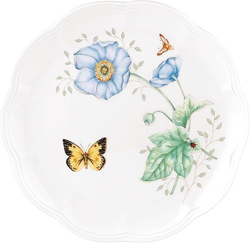 Plato de cena de libélula Lenox Butterfly Meadow, Plato decorativo, Naranja (Monarch)
