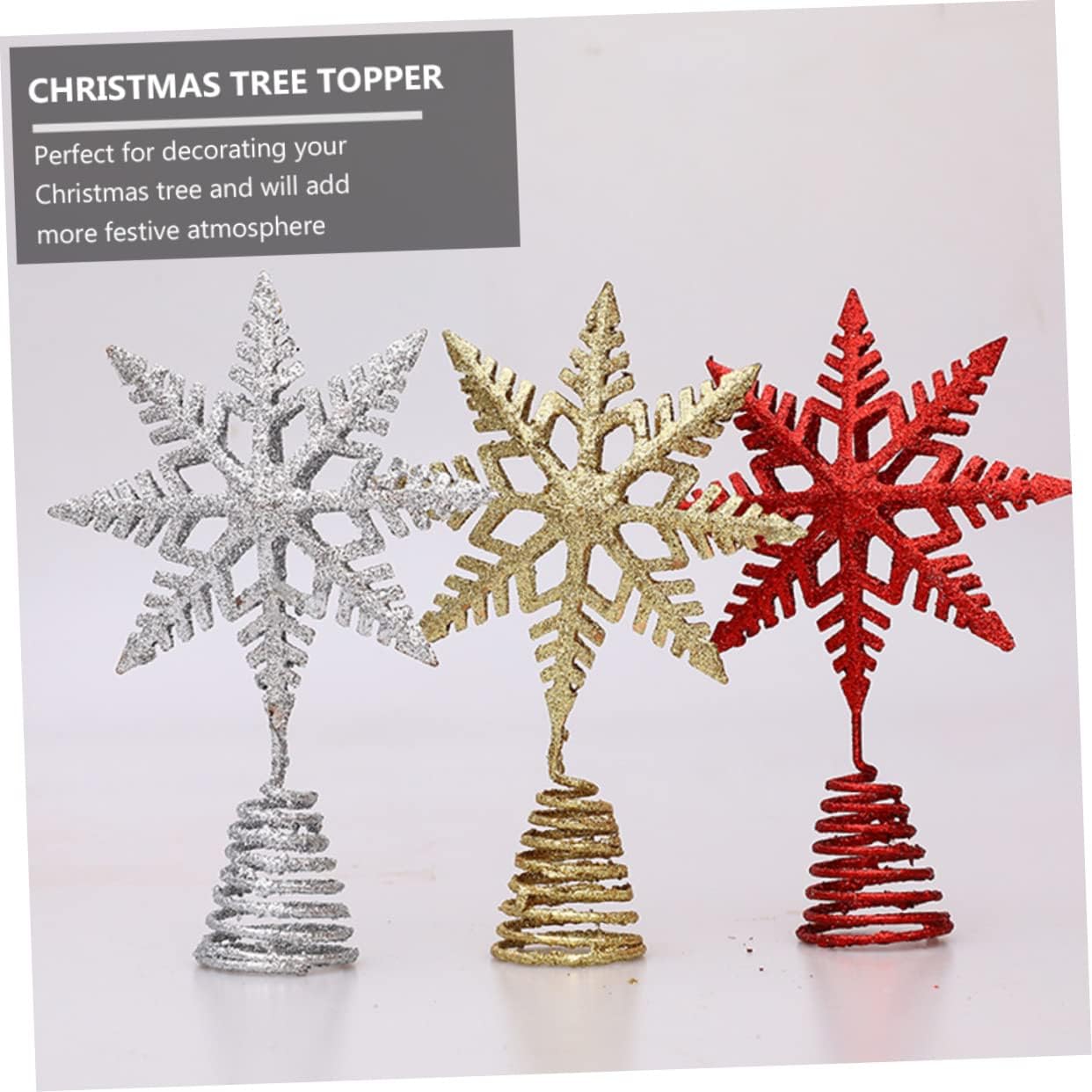 YYZKYTO 1pc Top Star Star Jewelry Home Accessories Winter Ornaments Sparkling Tree Topper Glitter Snowflaketree Toppers Star Treetop top Decor Snowflake Topper Commemoration Day