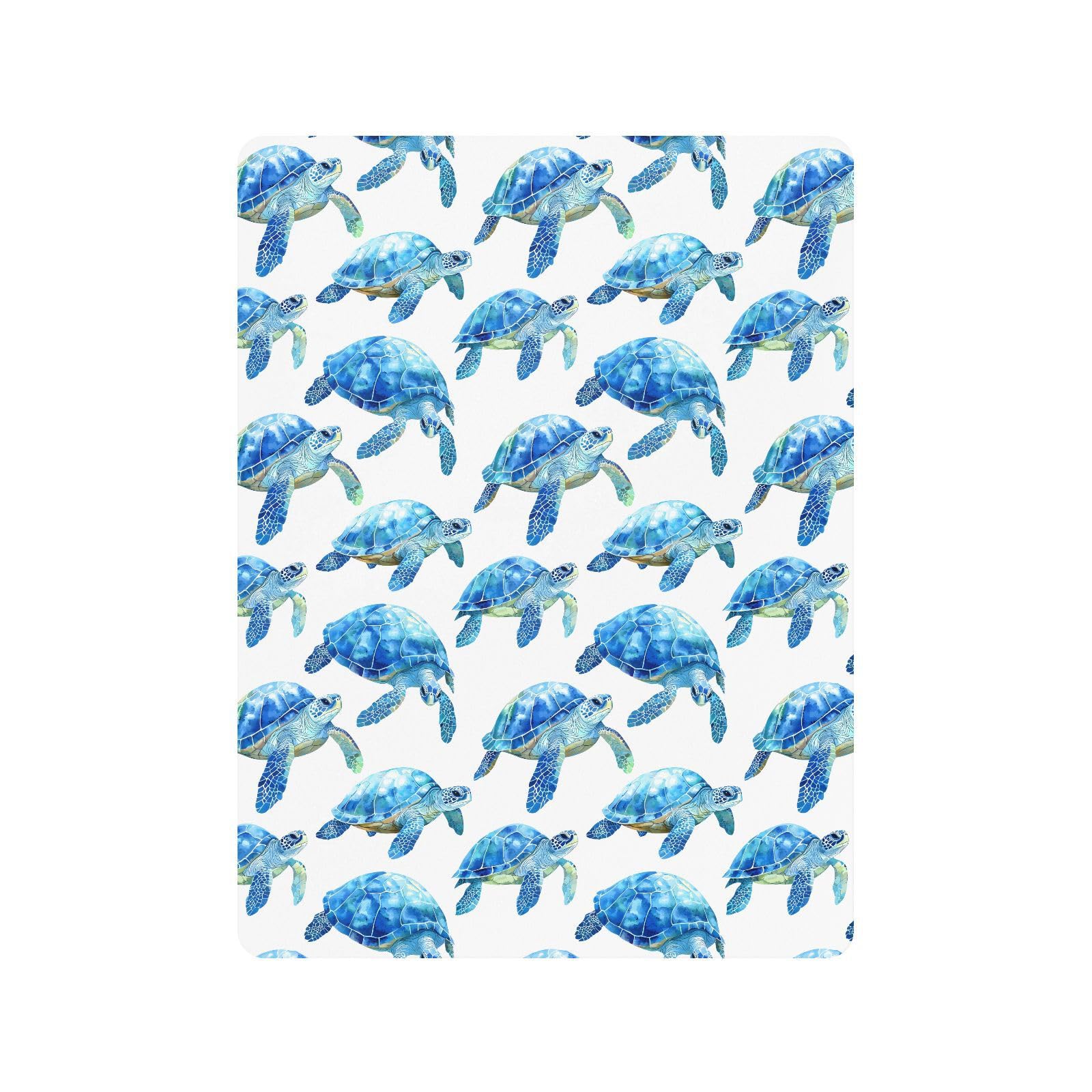 Big Turtle Blue P Babybettlaken für Jungen und Mädchen, weiche Kleinkinder, Standardmatratze, Spannbetttuch, 71,1 x 132,1 cm