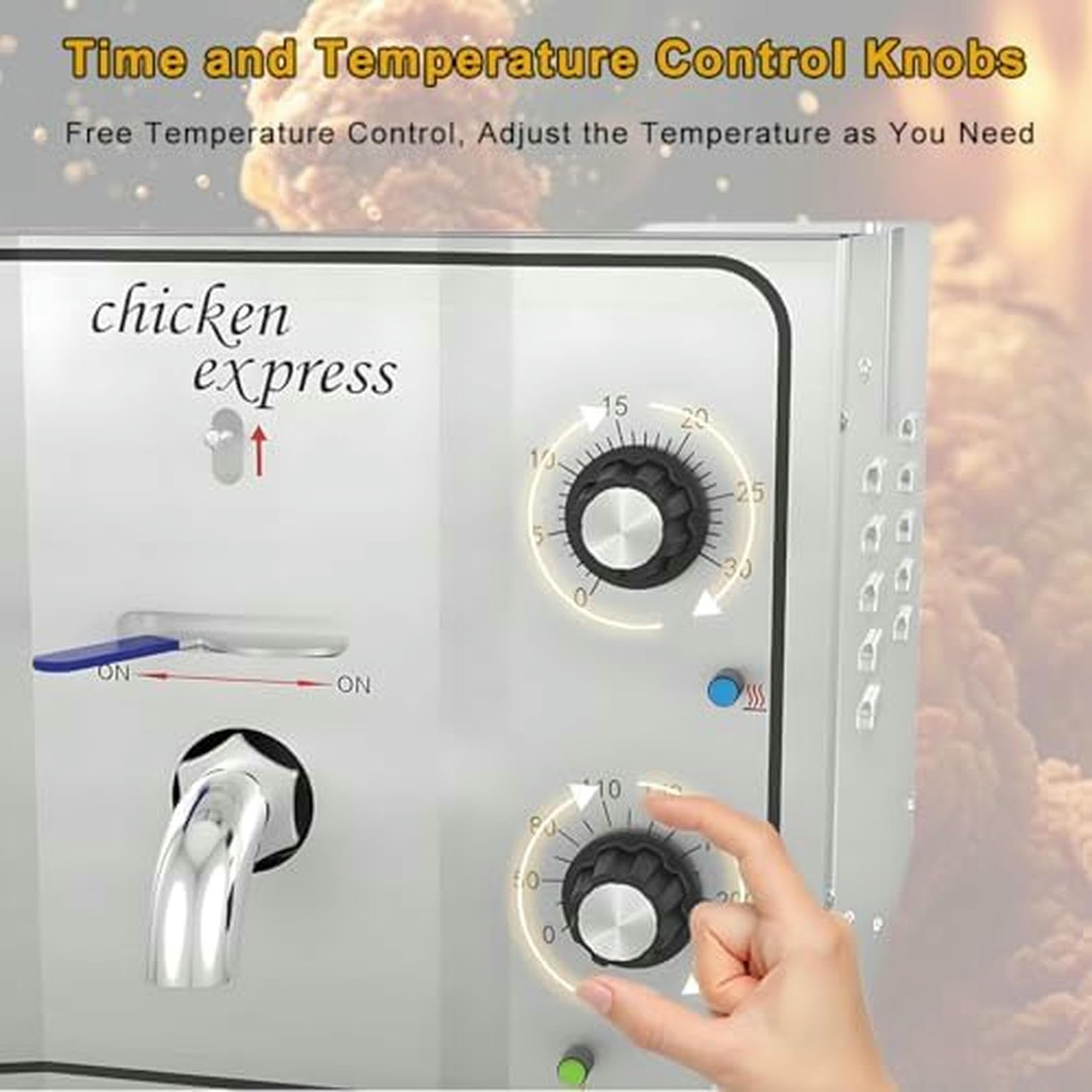 Freidora Eléctrica De Alta Presión, Freidora Comercial De 3000W Y 16L para Pollo Frito, Ideal para Cocinar En La Cocina del Restaurante
