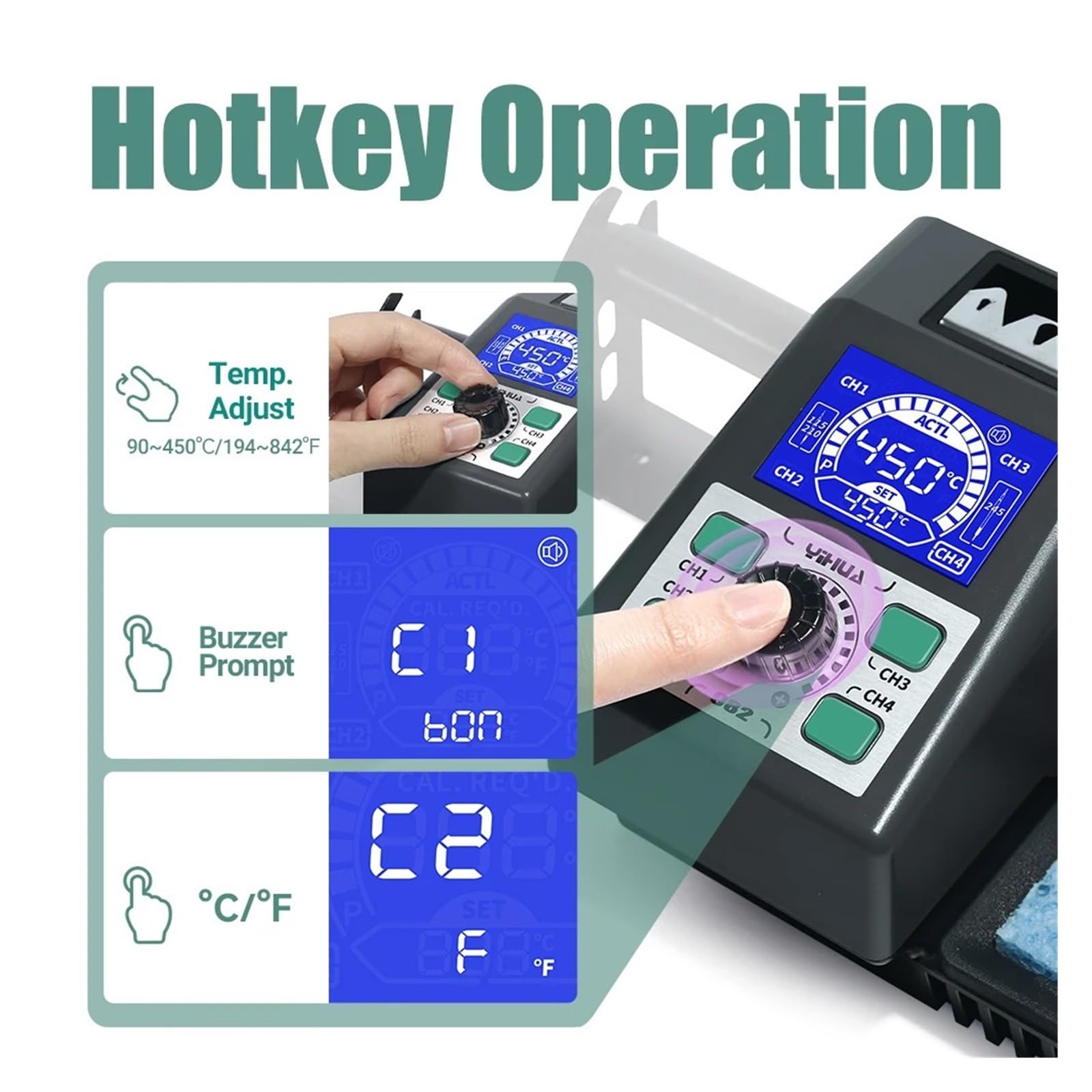 Stacja Lutownicza Repaid Heating Soldering Iron Station Kompatybilna Z Uchwytem Lutownicy C210 Elektroniczna Do Spawania Wydajna Lutownica(Set 01)