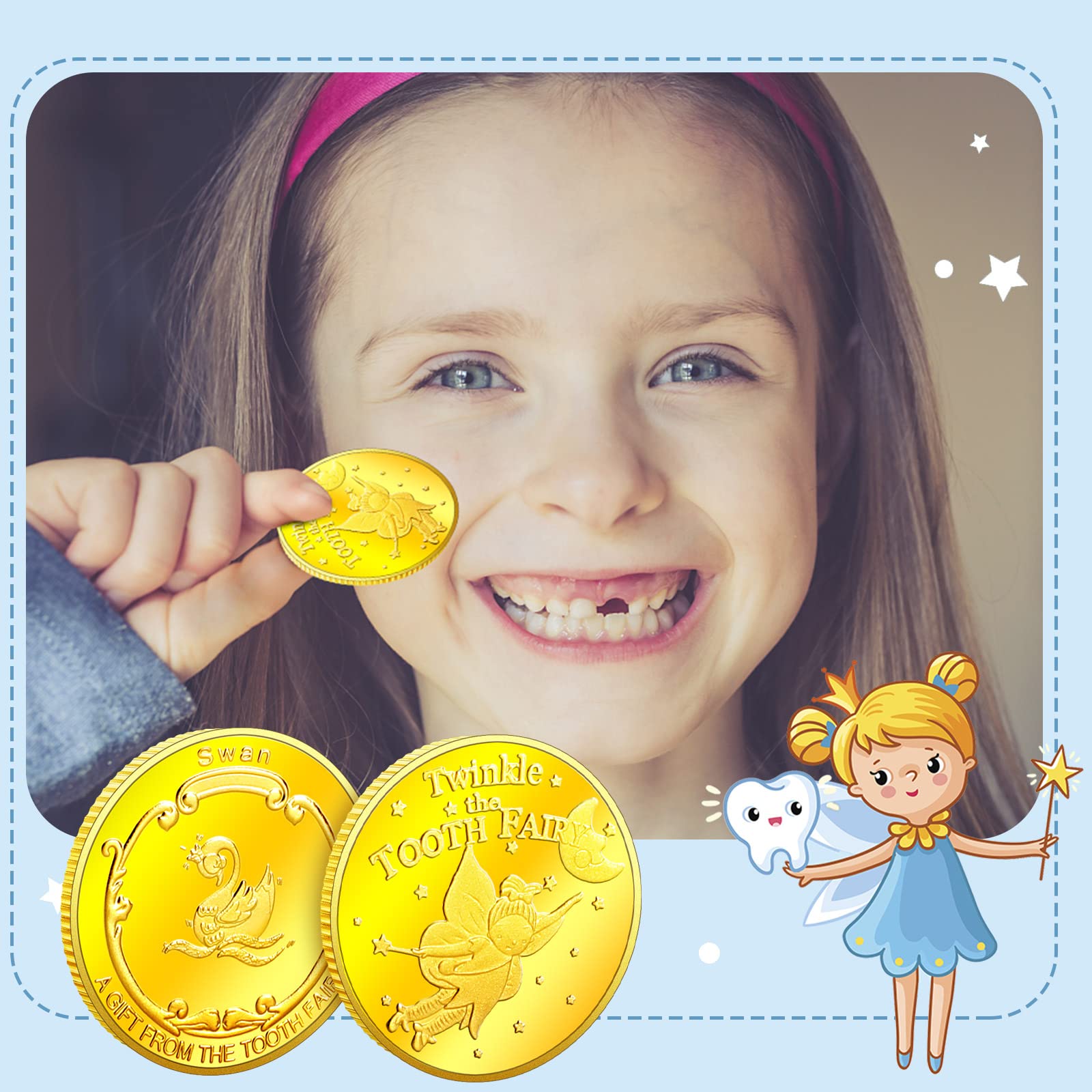 10 Stück Zahnfee Münzen Goldtaler Mit Positiven Botschaften - Tooth Fairy Coins Geschenk Für Kinder