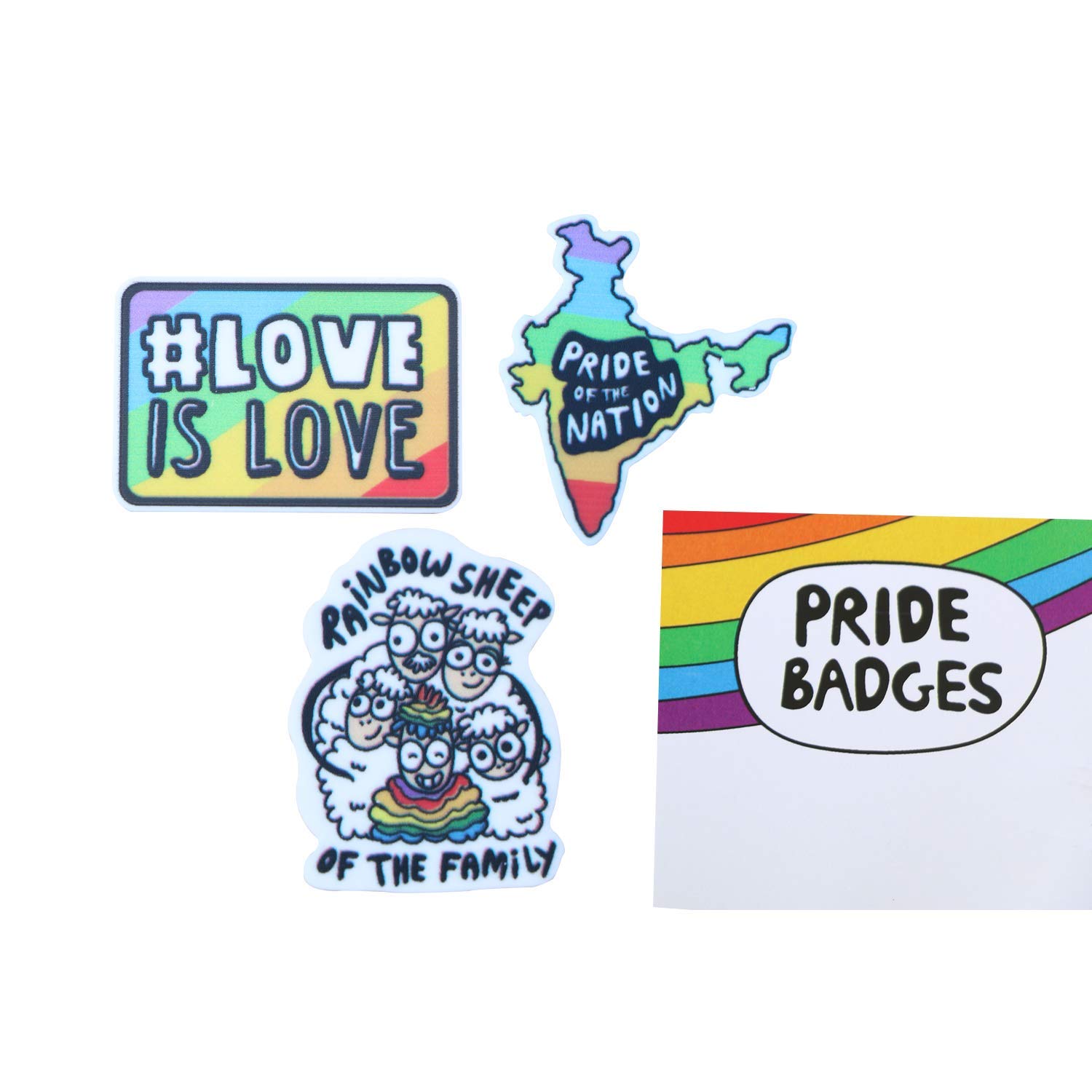 Oye Happy Queer Badges LGBT Merchandise - Set of 3 3