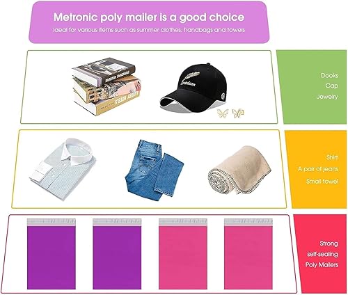 Miniatura 120 de Metronic Sobres de polietileno de 12 x 15.5 pulgadas, paquete de 100 bolsas de envío, bolsas de correo adhesivas fuertes, impermeables y a prueba