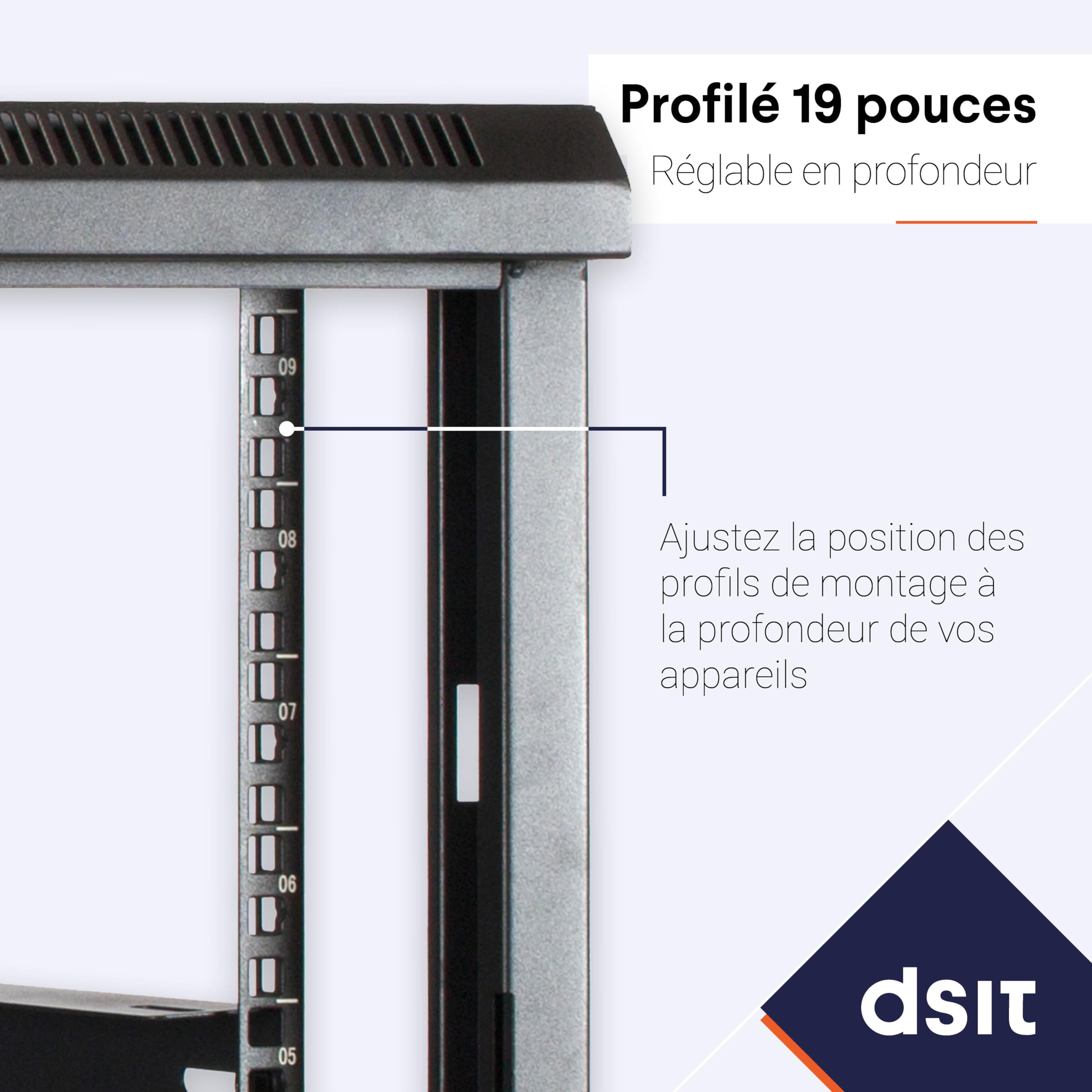 Baie de Serveur 18U avec Porte en Verre 800x800x1000mm (LXPXH) - Noir