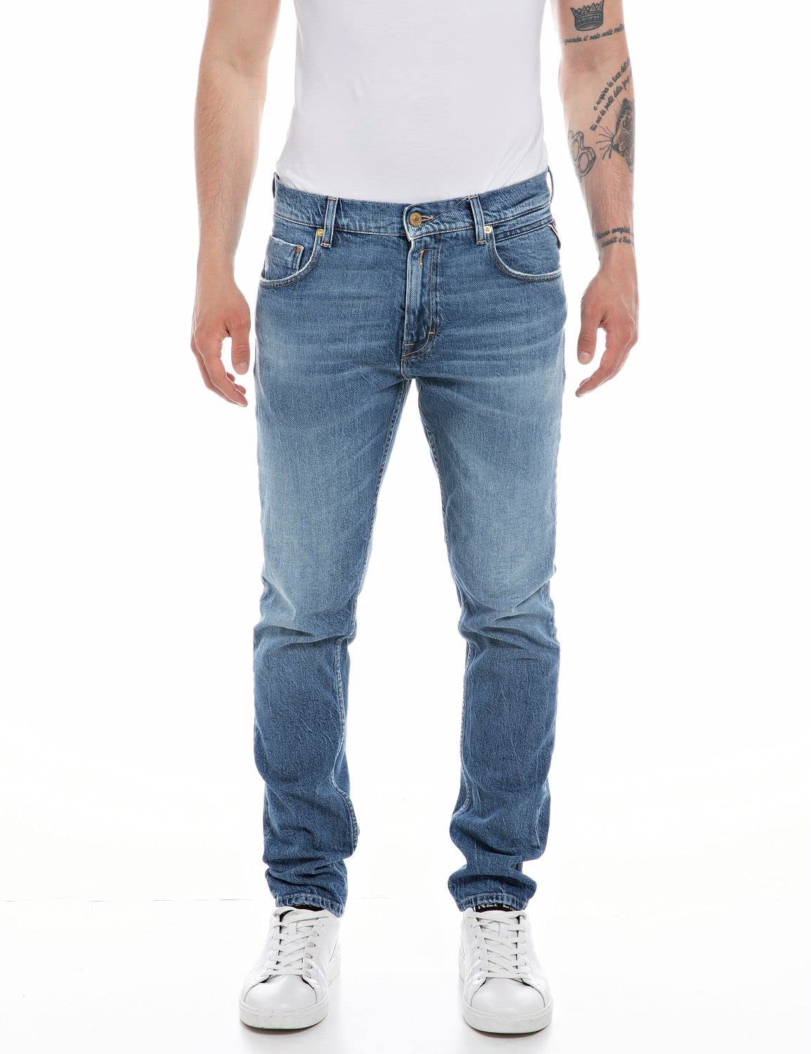 REPLAY Herren Jeans Mickym Slim-Fit, Medium Blue 009 (Blau), 28W / 30L