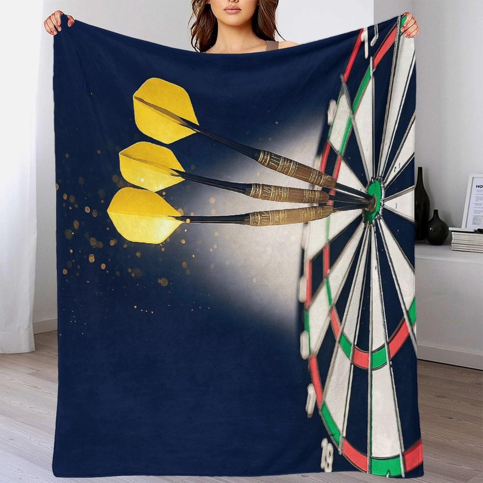 Estampado 3D Darte Target Hit Manta de Oficina Microfibra Ropa de Cama Anti-Bolitas Sportive Precision Manta de Descanso cálida para Trabajadores jóvenes 80×90inch(200x230cm)