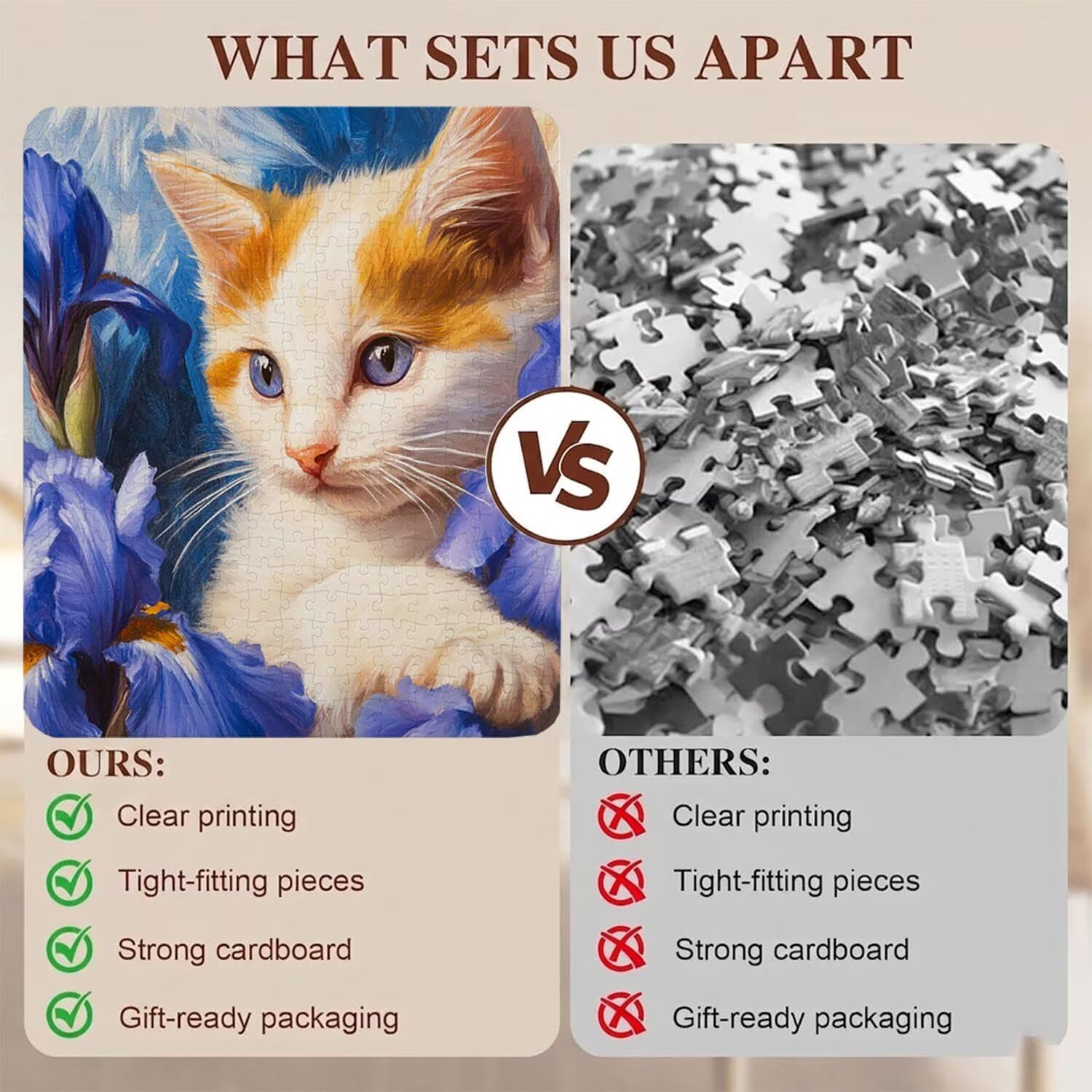 blu gatto Puzzle 3000 Pezzi per Adulti, Puzzle in Legno - Collezione Classica con Poster Incluso - Sfida di Concentrazione e Passatempo Antistress, Gioco Educativo per Famiglia, 122 x 81 cm f0-602