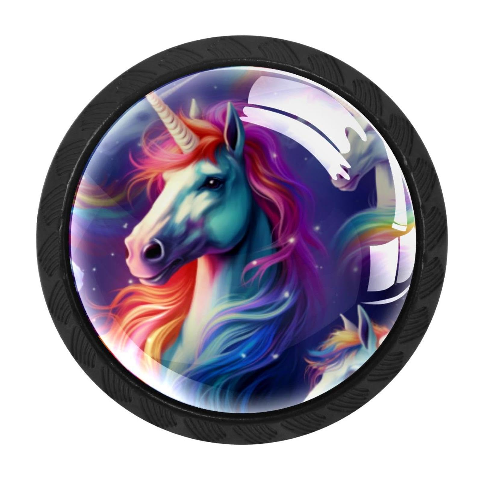 Chenzzzz Multicolored 02 Rainbow Unicorn Drawer Knobs Pull Handle Crystal Glass Circle Shape Cabinet Drawer Pulls Cupboard Knobs With Screws For Kitchen Cupboard Dresser Wardrobe Etc