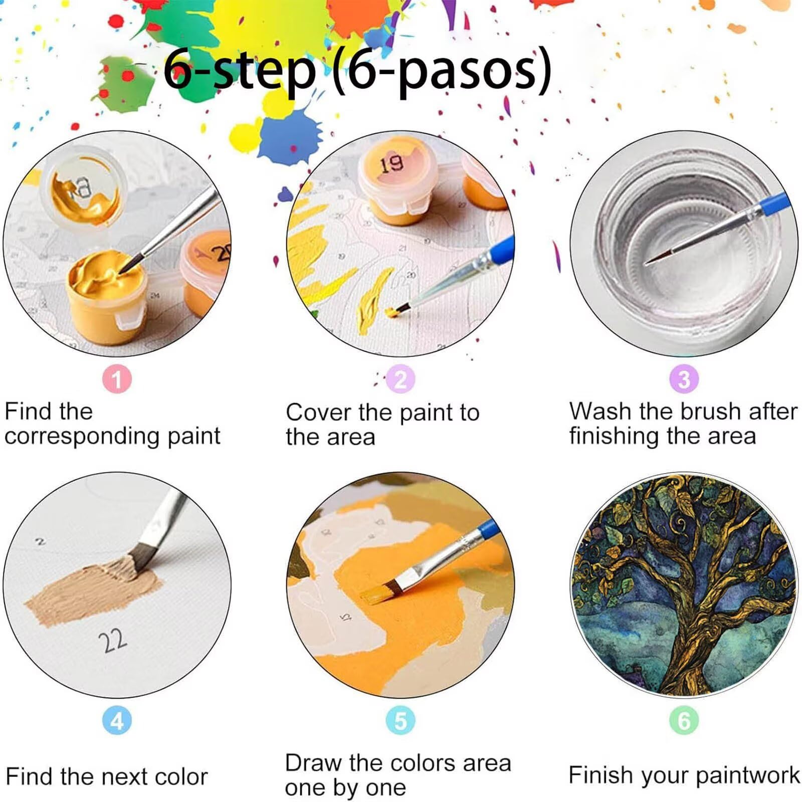 Pintar por Numeros Adultos Cielo estrellado, Pintar por Numeros Niños Kit Manualidades Adultos Ciudad Cuadros para Pintar por Numeros Pintura Acrílico, Cuadros Decoracion Salon Modernos 80X160cm 7--U