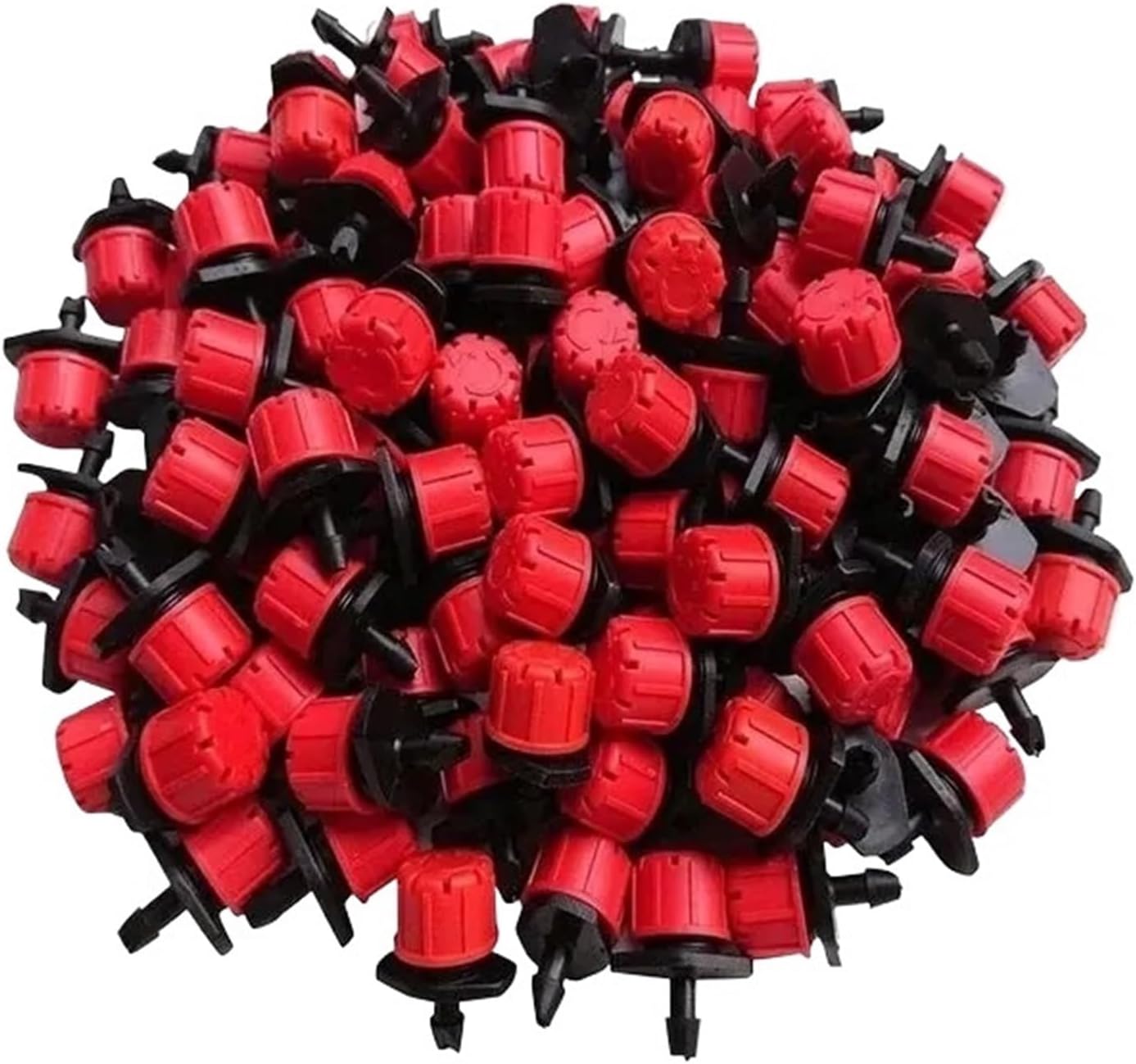 50pcs Adjustable Drip Irrigation Sprinklers, 1/4'' Drippers for Watering, Emitter for Garden Plants