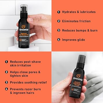 GROOMIE No Hair, Don't Care Bundle - 5D BaldiePro Electric Head Shavers for Bald Men, Natural Pre-Shave Oil to Promote Close Shave, Natural Aftershave Serum - Mens Head Shaver Kit w/Electric Razor
