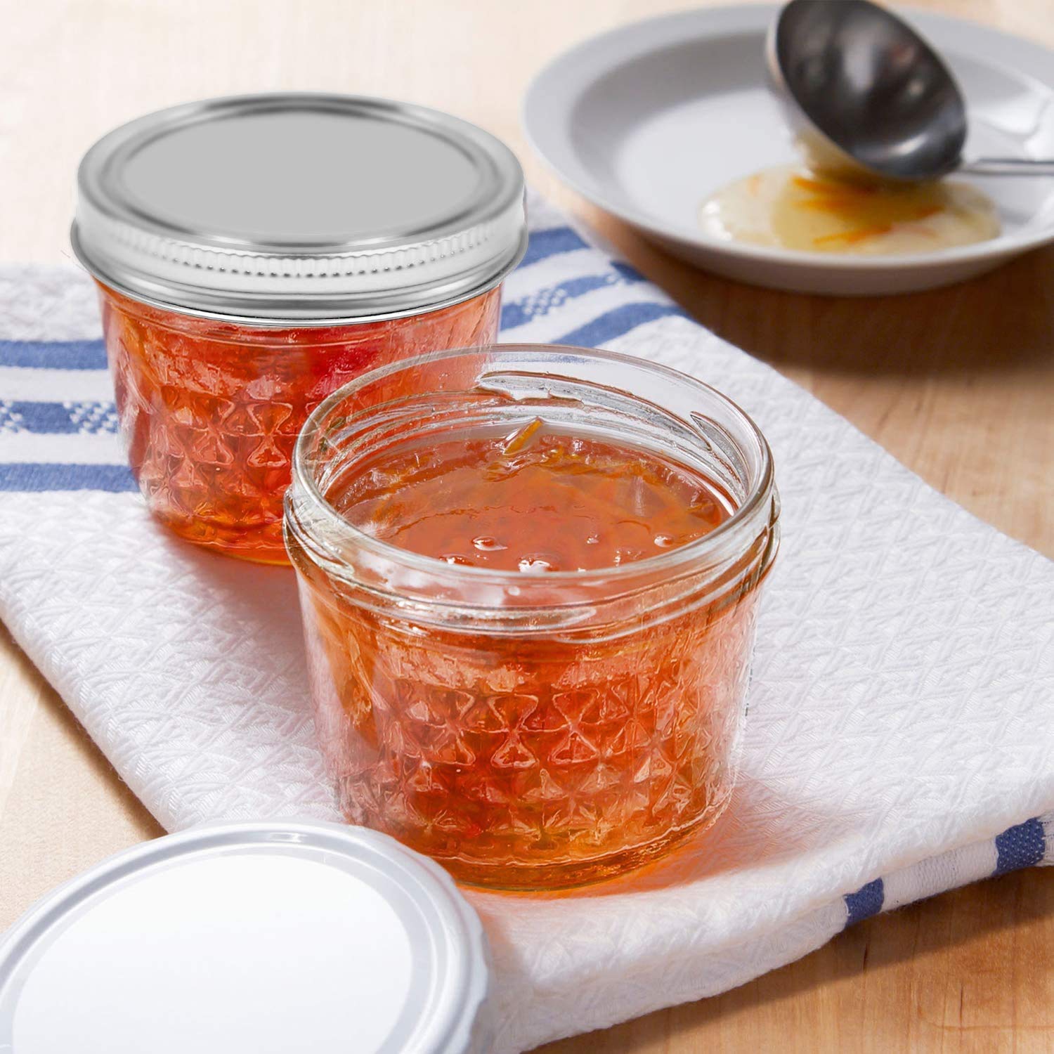 Ash & Roh® - Clear Glass Jar and Container with Air Tight Lid Storage of Spices and Dry Fruit (100 ML Baby JAR, 2)