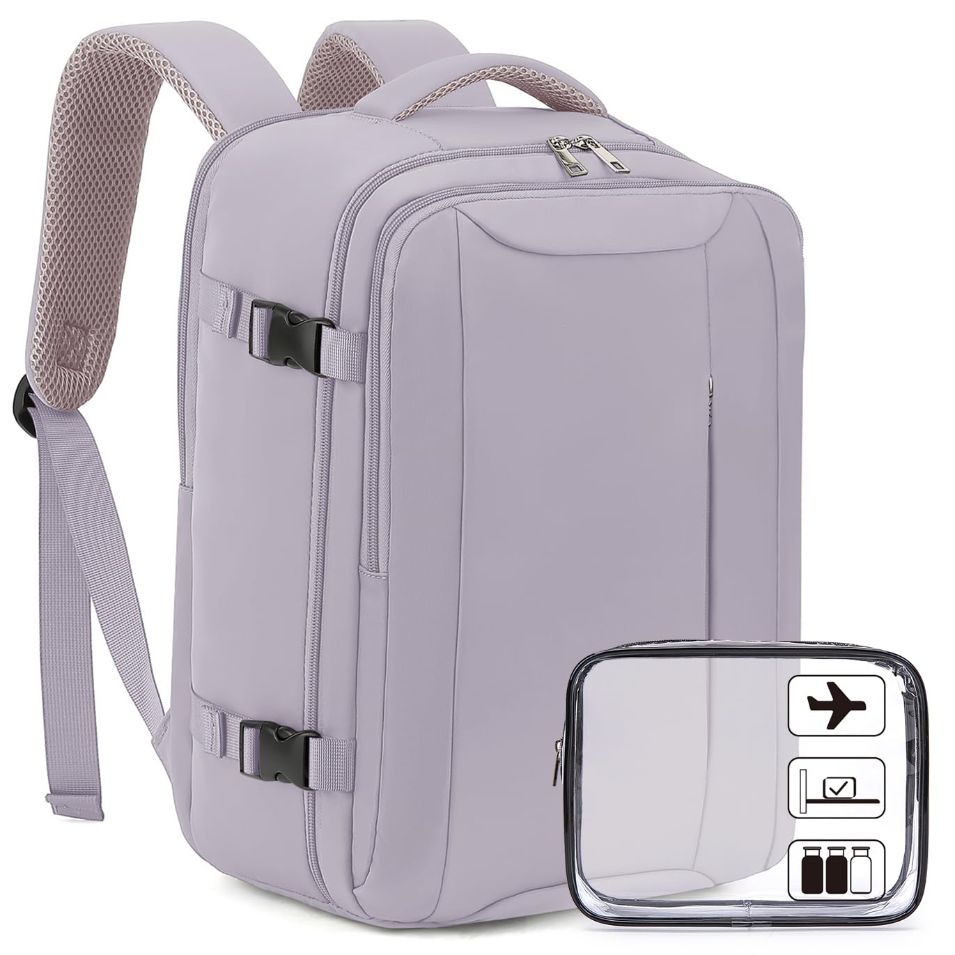 Xkdoai for Easyjet Cabin Bag 45x36x20, Travel Backpack with TSA Approved Clear Bag, Carry-ons Cabin Backpack for Travelling Underseat Cabin Bag Laptop Backpacks Luggage Set — view 23