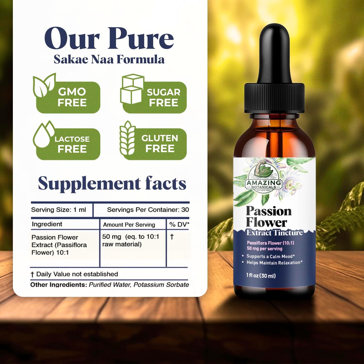 Amazing Botanicals Passion Flower Liquid Extract Tincture (Passiflora incarnata) – Vegan, Sugar & Alcohol-Free Herb Drops Supplement Drops, Traditional Support for Relaxation - Non-GMO – 30mL (1oz) - Image 2