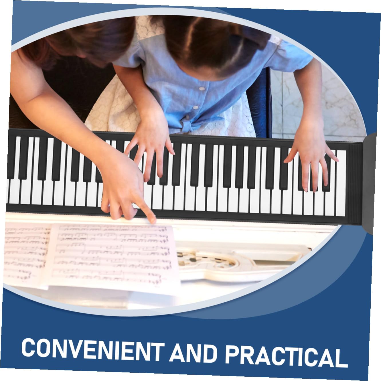 Pianoforte Pieghevole Elettronico in Silicone a 61 Tasti Portatile in Regalo Nero 128 Ritmi e Funzione di Programmazione per Ragazzo Ragazza