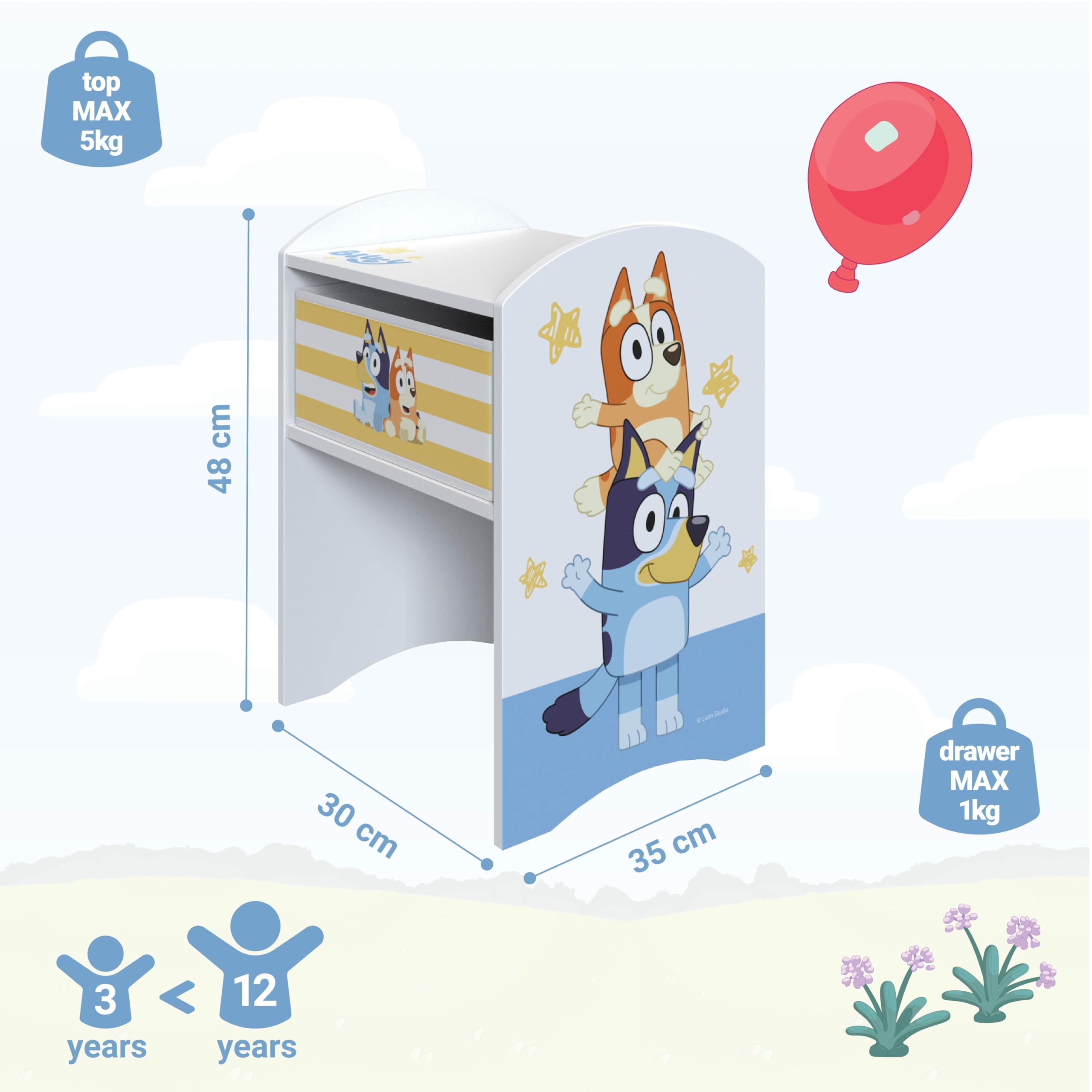 BlueY Comodino in legno