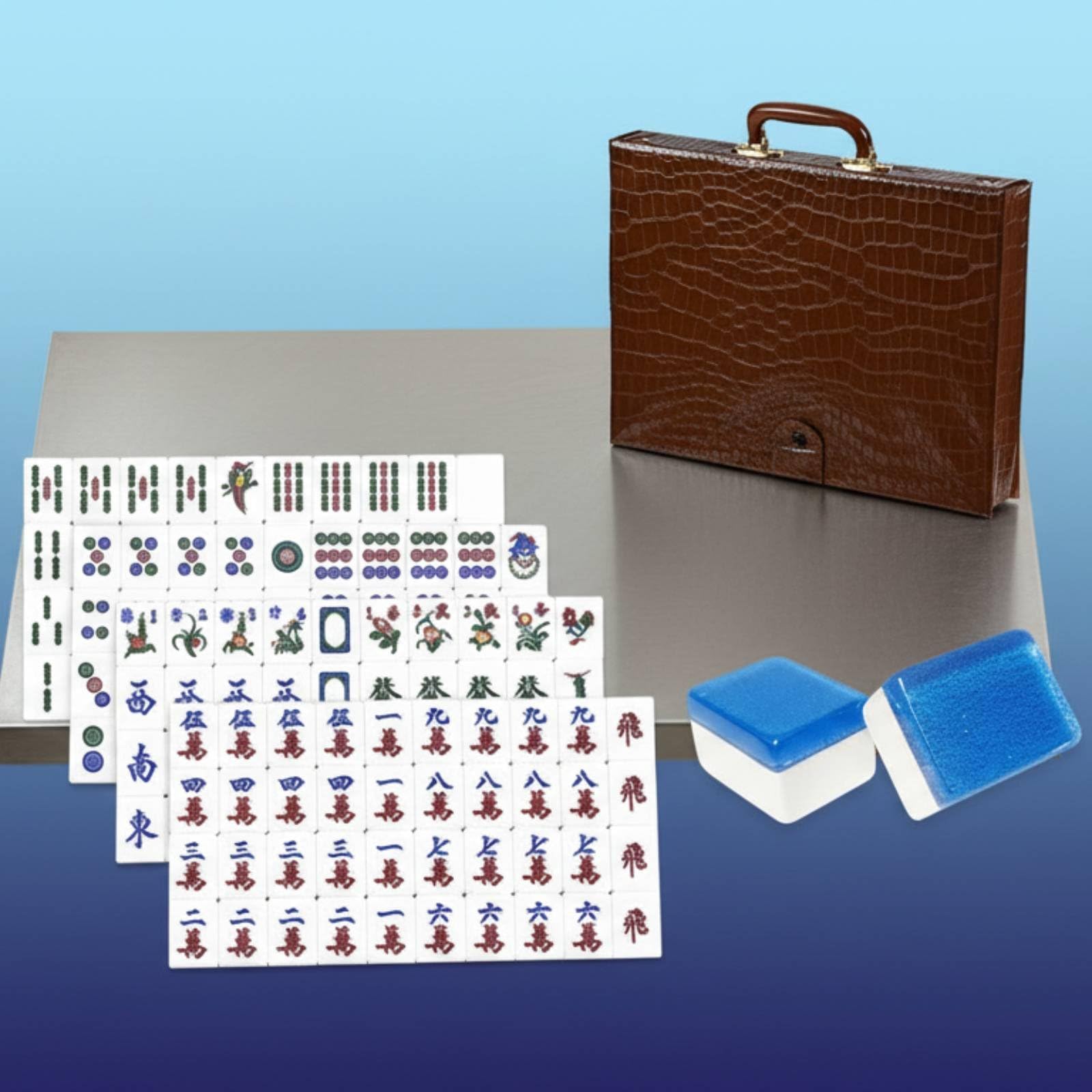 Mahjong Artigianato Acrilico Ensemble da Gioco Classico Tesserine Resistenti Pressione Marcature Visibili Ideale Adatto per Momenti Feste Casa, Nero+Argento