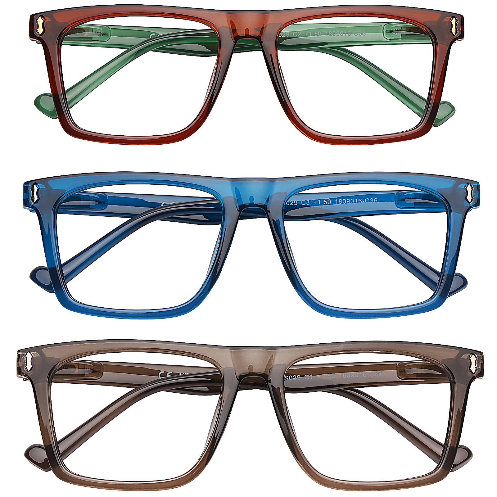 AQWANO 4 Pack Computer Reading Glasses Blue Light Filter Readers Glare Glasses for Men Women