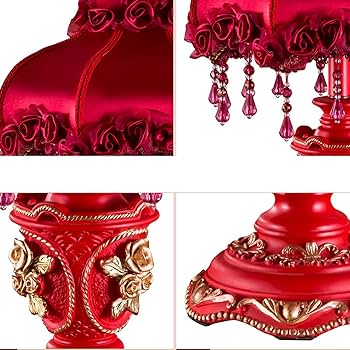 Amazon | 伝統的な赤いテーブルランプ手作りのファブリックランプ Amazon | 伝統的な赤いテーブルランプ手作りのファブリックランプ