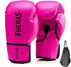 Luva de Boxe Muay Thai Fheras (12oz, Rosa)