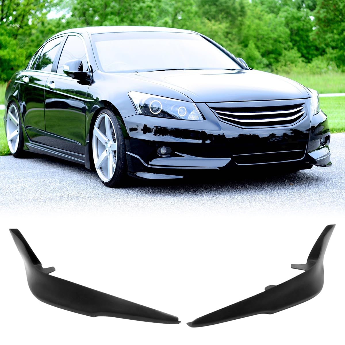 MagicDrift Front Bumper Lip Chin Splitter Apron, Compatible with 2011-2012 Honda Accord Sedan, OE Style PU Front Lower Spoiler Protector, Unpainted