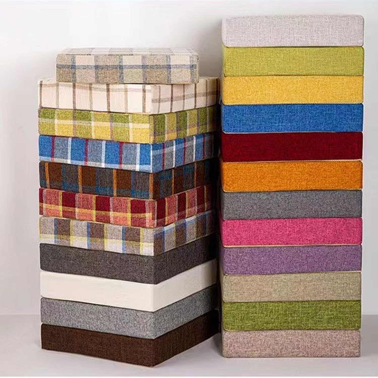 Cuscino per seduta ad alta densità, 40,6 x 40,6 x 5,1 cm, in tessuto di lino antiscivolo, in schiuma confortevole, ideale per sedia da ufficio, sedile auto, uso domestico