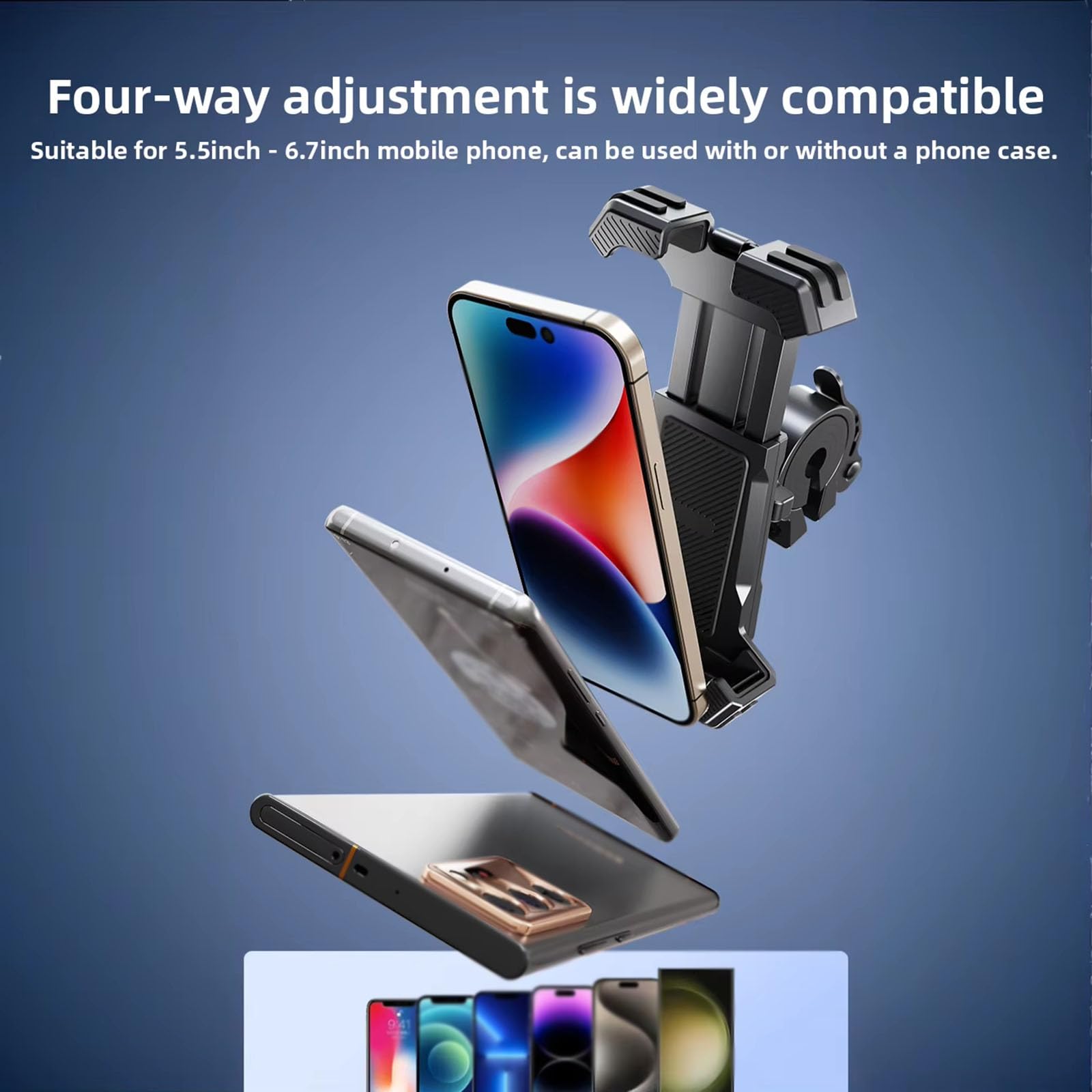Générique Support De Téléphone De Vélo pour Kross Inzai 2015-, Support Rotatif À 360 ° Téléphone Anti-Vibration,C Black-B