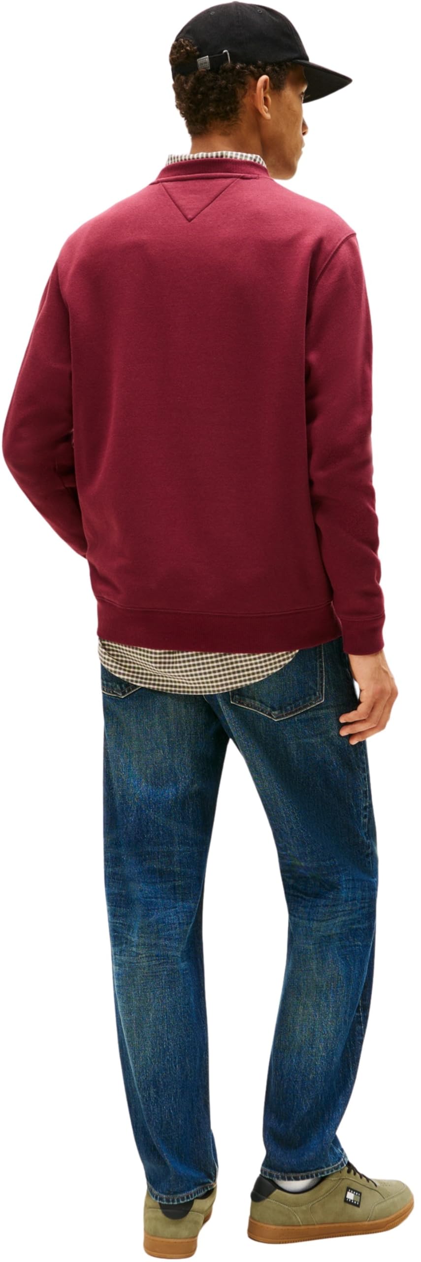 TOMMY JEANS Męski TJM REG S FLAG CREW DM0DM20741, czerwony, XS, Czerwone (czerwone wino), XS