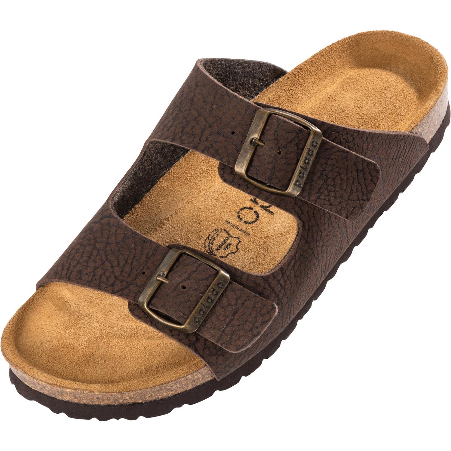 Palado Pantoletten Herren Korfu – gefertigt in Spanien – Veloursleder-Decksohle – ergonomisches Weichfußbett – mit verschiedenen Prägungen – EVA-Sohle