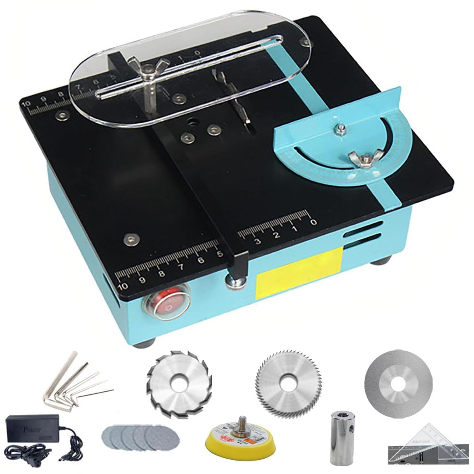 Mini mesa de máquina de corte multifuncional portátil de 96 W, profundidad y ángulo ajustables, ideal para proyectos de bricolaje, madera, metal, plástico, banco de trabajo versátil para manualidades