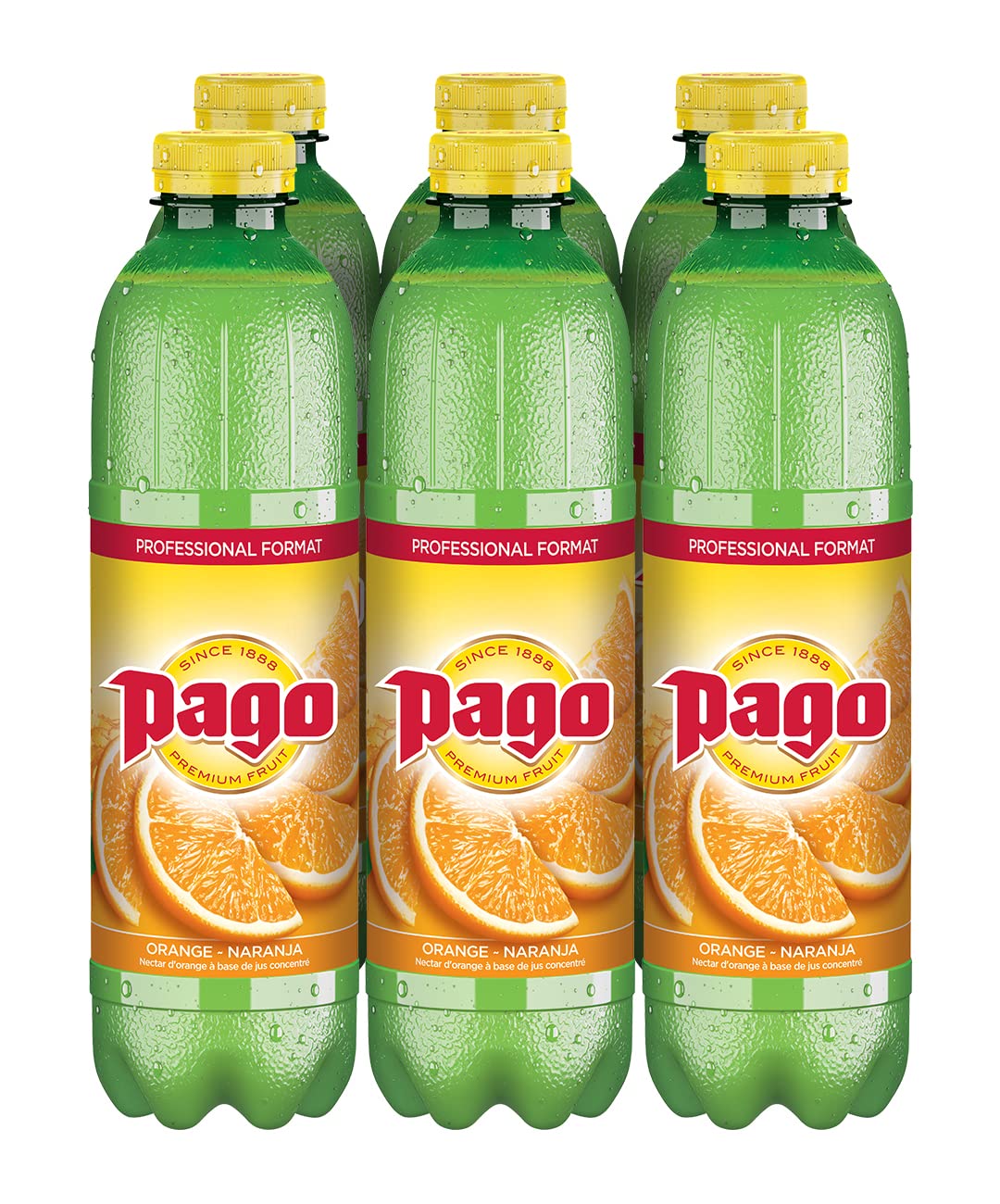 Zumos Pago Clásicos- Néctar de Naranja a partir de concentrado con vitamina C. Pack 6 x 1L