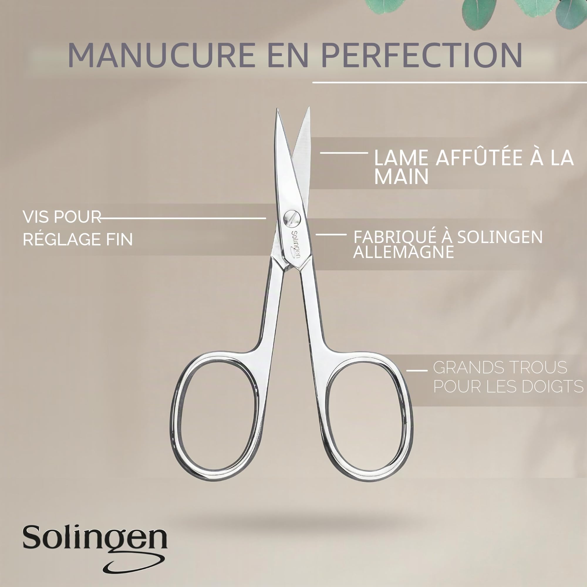 marQus kit manucure pédicure 7 pièces de Solingen - set de manucure professionnel en cuir complet, 2 coupe-ongles, lime à ongles Solingen, pince à épiler, 2 ciseaux, pousse-cuticule
