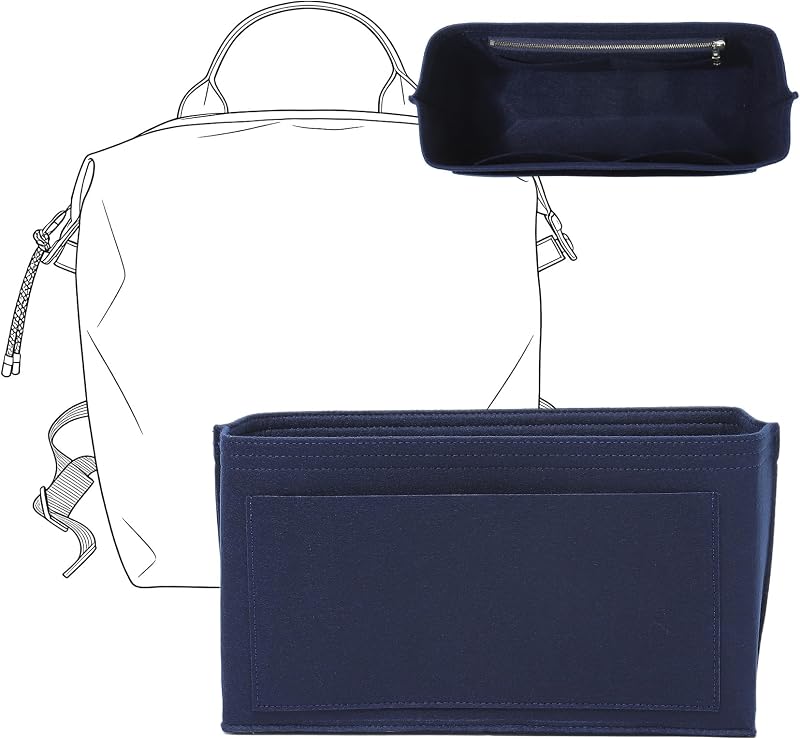 Organizador interno de feltro Doxo para Longchamp Le Pliage L, Azul-marinho