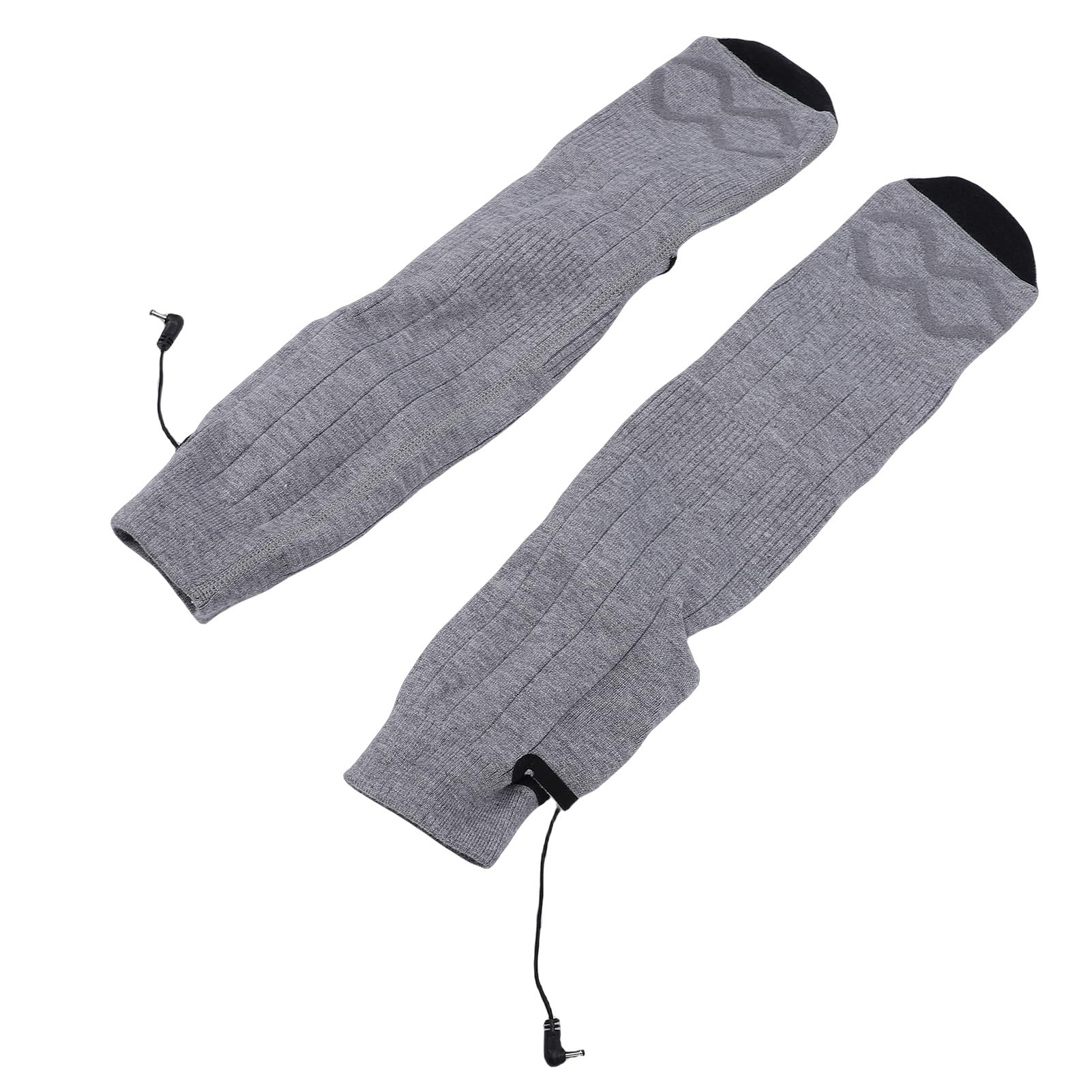 Chaussettes Chauffantes Rechargeables pour Hommes Femmes Chaussettes Chauffantes Électriques Douces et Confortables pour Le Ski Camping Gris Polyester 2 Paires