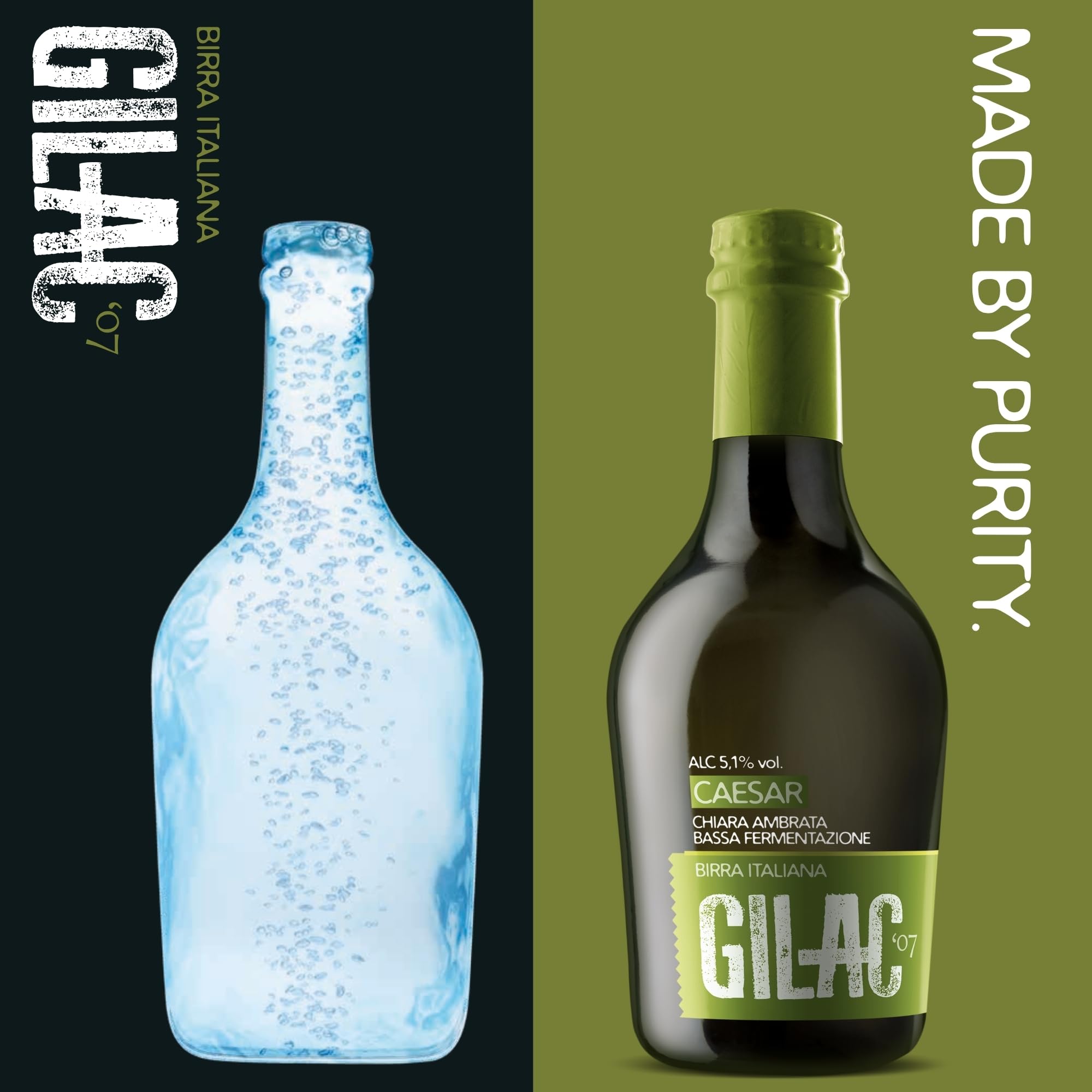 GILAC CAESAR MÜNICH HELLES Birra artigianale Ambrata 15 Bottiglie da 33 cl, Birra Speciale Italiana Non Filtrata e Non Pastorizzata, Birre artigianali confezioni regalo Gradazione Alcolica 5.1% Vol
