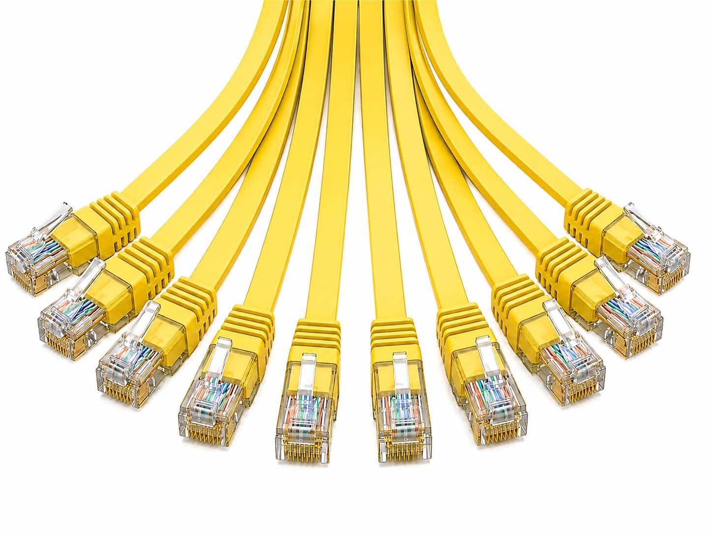 Плоский кабель CAT6 1 метр, желтый, 10 шт., LAN-кабель RJ45 Gigabit U/UTP Ethernet, патч-кабель 250 МГц, медный, для маршрутизатор