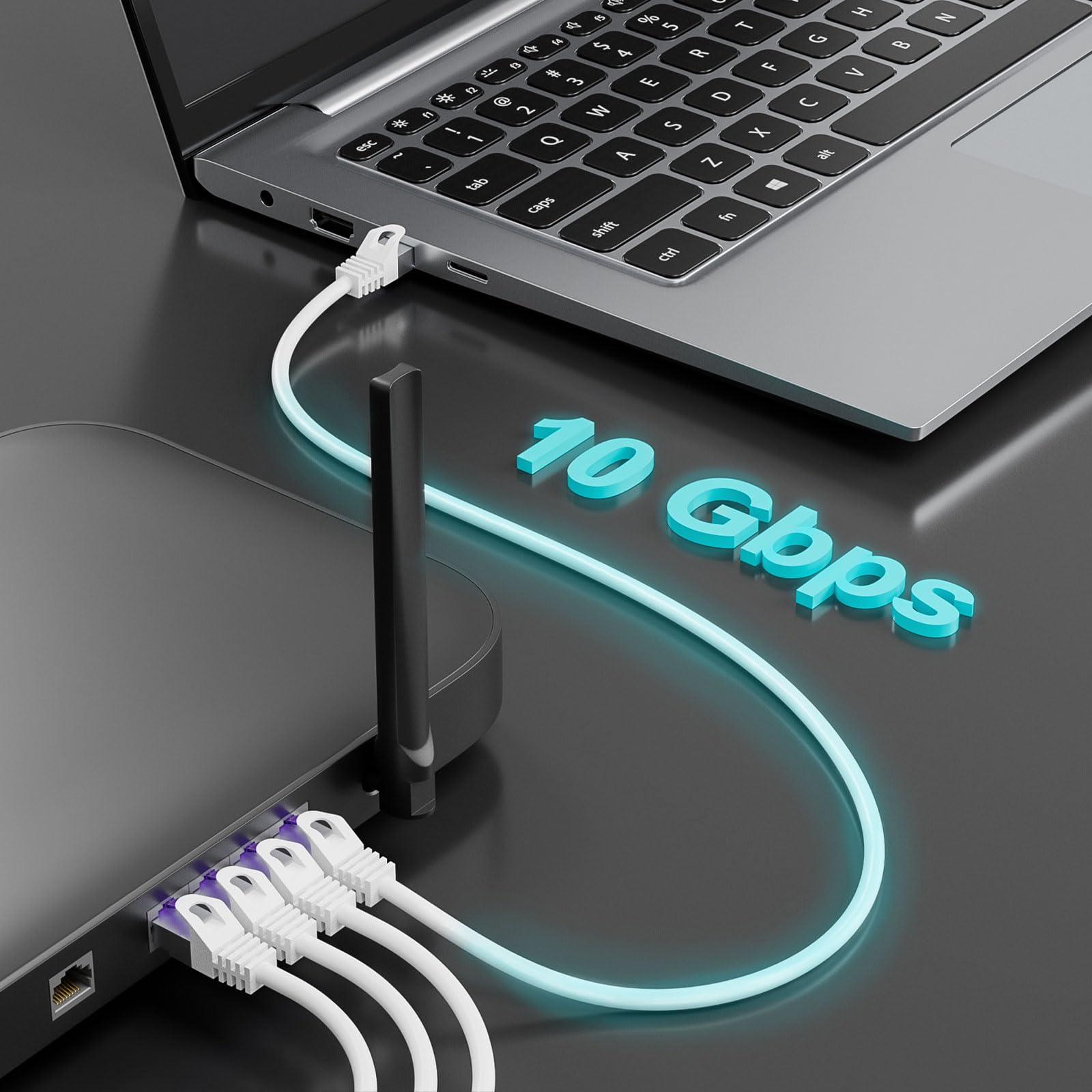 FGB 10 Gbps kabel krosowy 3 m x 10, RJ45 kabel sieciowy CAT 7, (SFTP PIMF ekranowanie) miedziany kabel Ethernet 3 metry, DSL LAN kabel krótki CAT7 CAT6 CAT5, biały