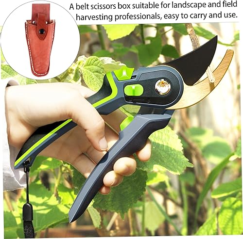 Miniatura 4 de 3 unids tijeras caso podadora bolsa de cuero podadoras a presión caso herramientas de bordado cinturón de herramientas de cuero podadoras de mano