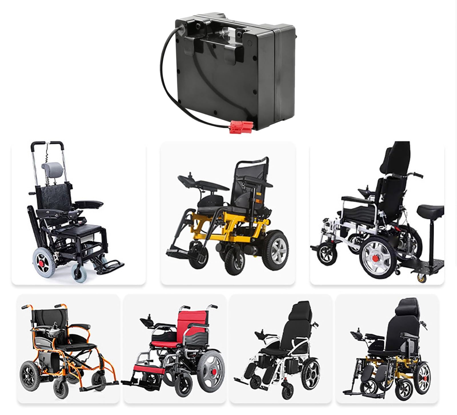 Batería para Silla De Ruedas Eléctrica De 24 V, 10 Ah, 12 Ah, 15 Ah Y 20 Ah con Cargador, Batería De Iones De Litio De 24 V con Batería Red Anderson, Baterías Recargables