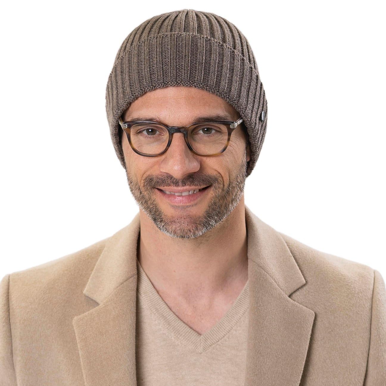 LIERYS Czapka dzianinowa sciagaczowa merino Wyprodukowano w Niemczech Unisex Jesien Zima