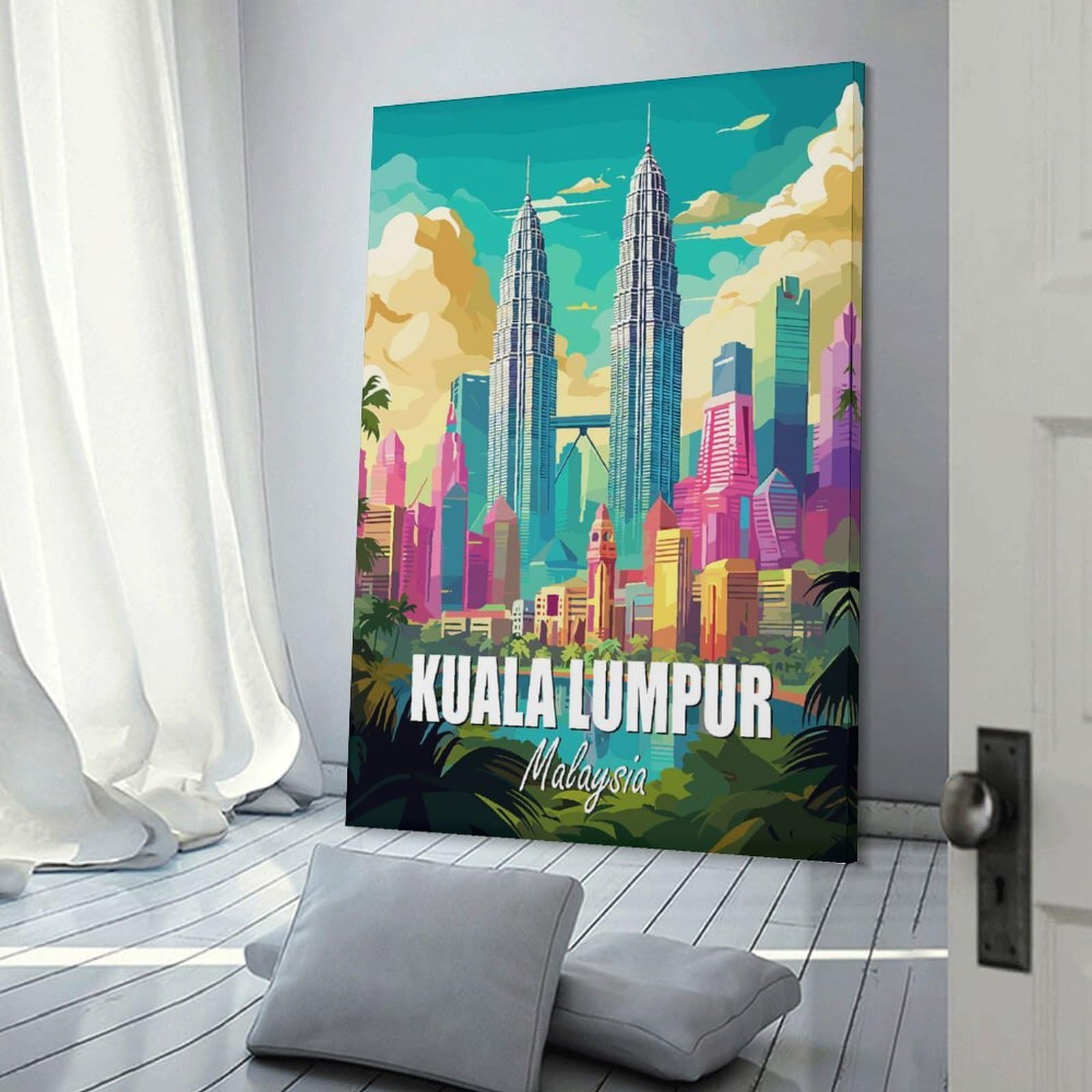 Junmoney Kuala Lumpur Malaysia Wall Decor Canvas Print 20x30inch(50x75cm), for Lounge Decor, Bedroom Walls Or Flats, Canvas Styling for A Polished Room Look
