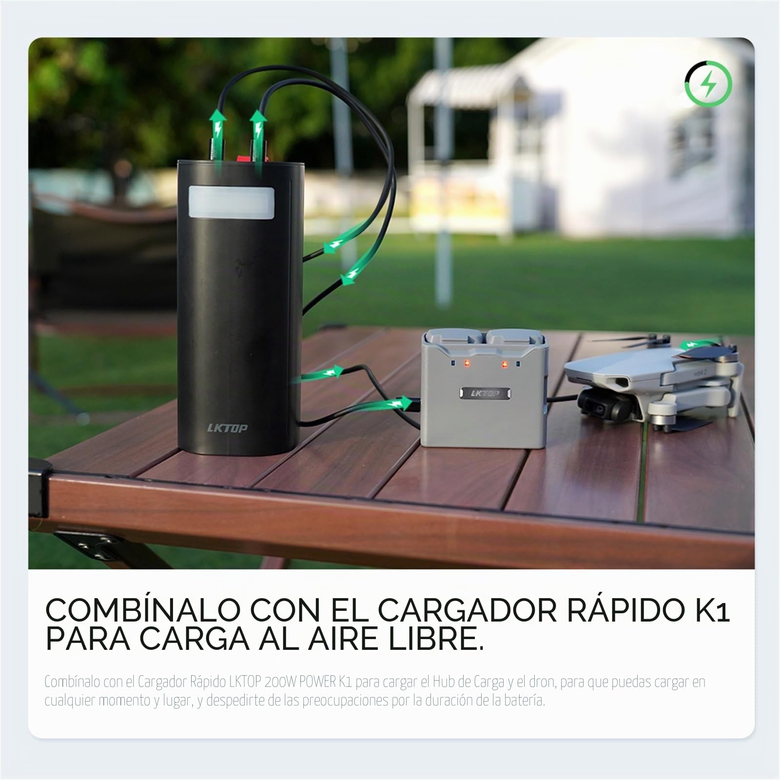 Hub de Carga Bidireccional para DJI Mini 2/Mini 4K - Batería y Accesorios (Gris)